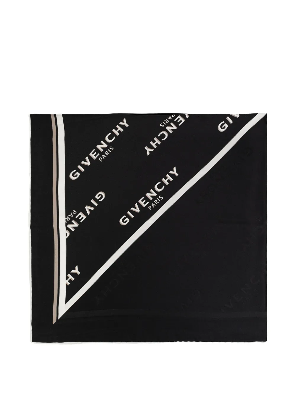 Givenchy logo-print silk scarf Zwart