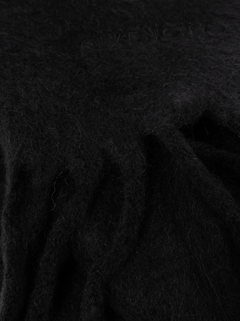 Givenchy fringed logo scarf Zwart
