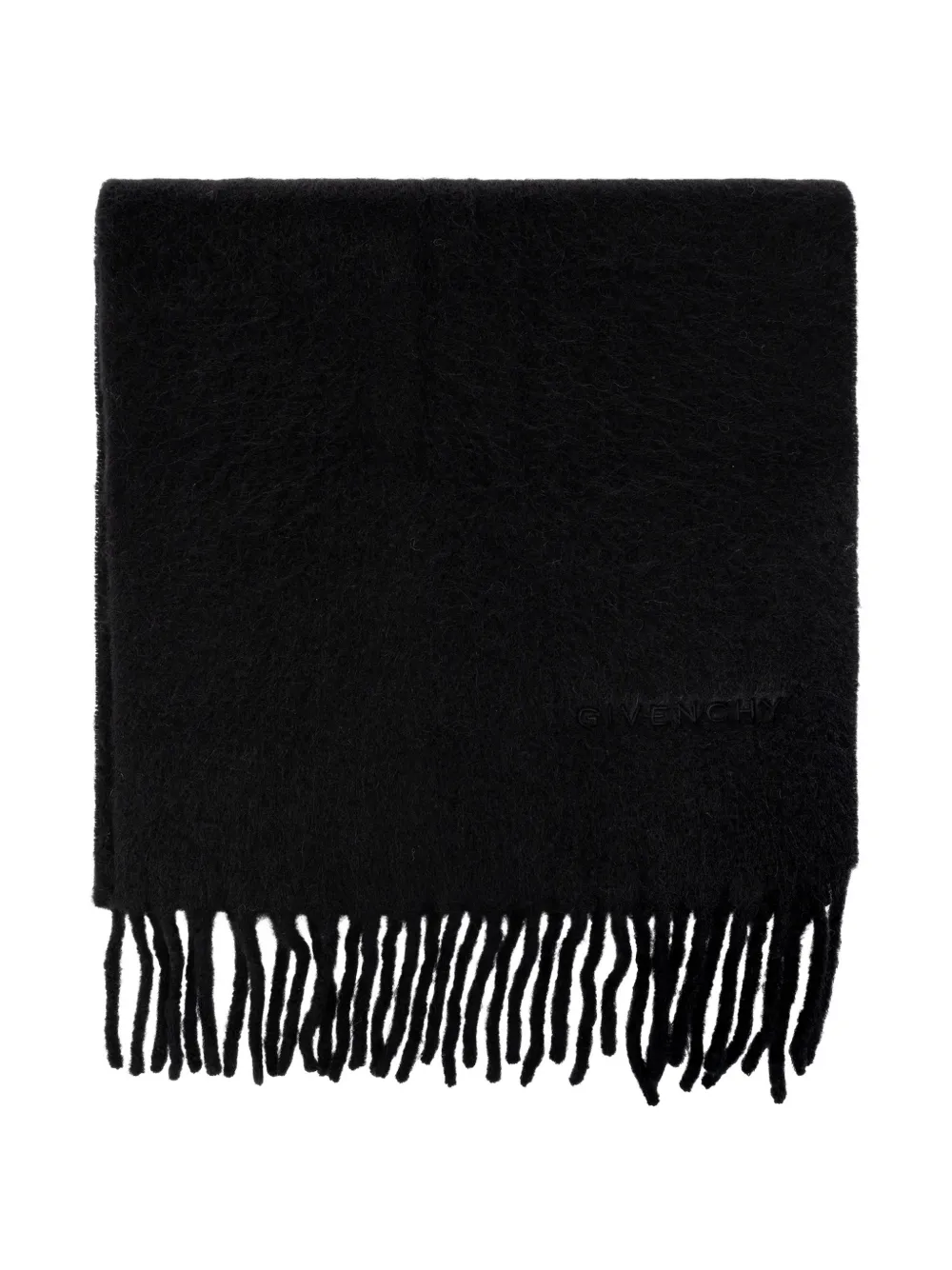 Givenchy fringed logo scarf Zwart