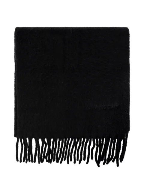 Givenchy fringed logo scarf