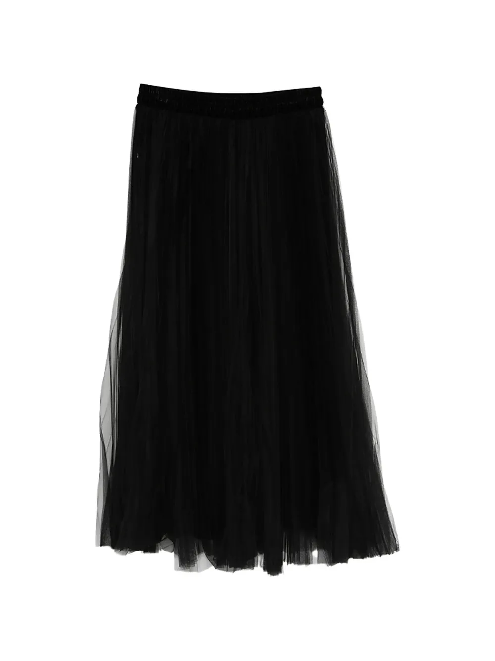 STYLAND pleated tulle midi skirt - Nero