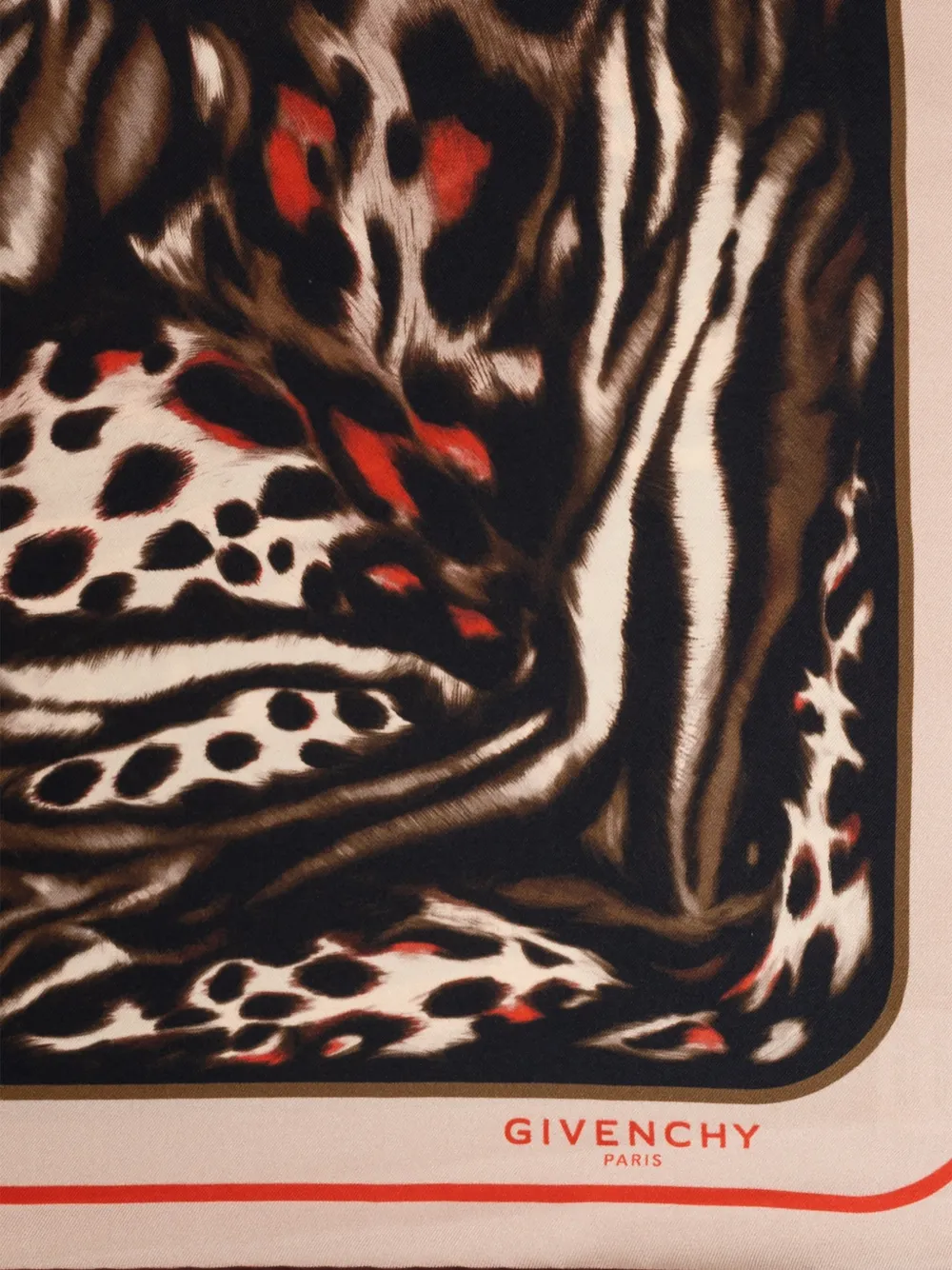 Givenchy animal-pattern silk scarf Zwart