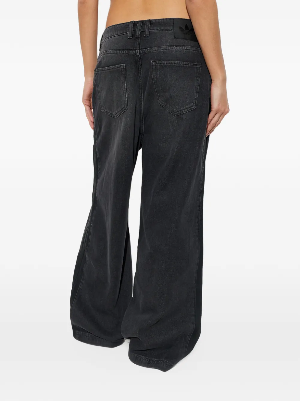adidas wide-leg jeans Zwart