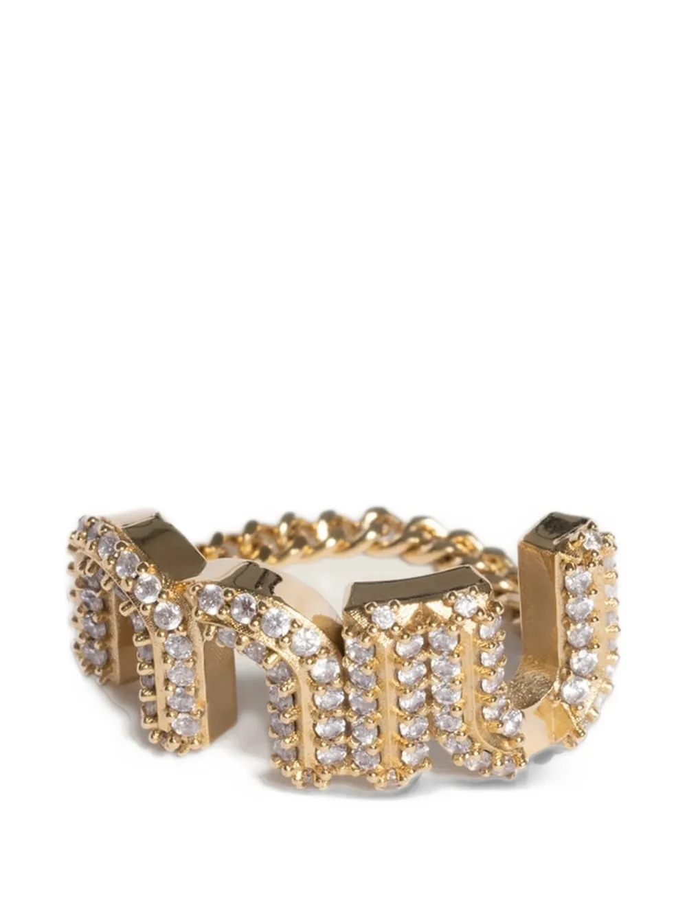 Miu Miu metal ring with crystals - Oro