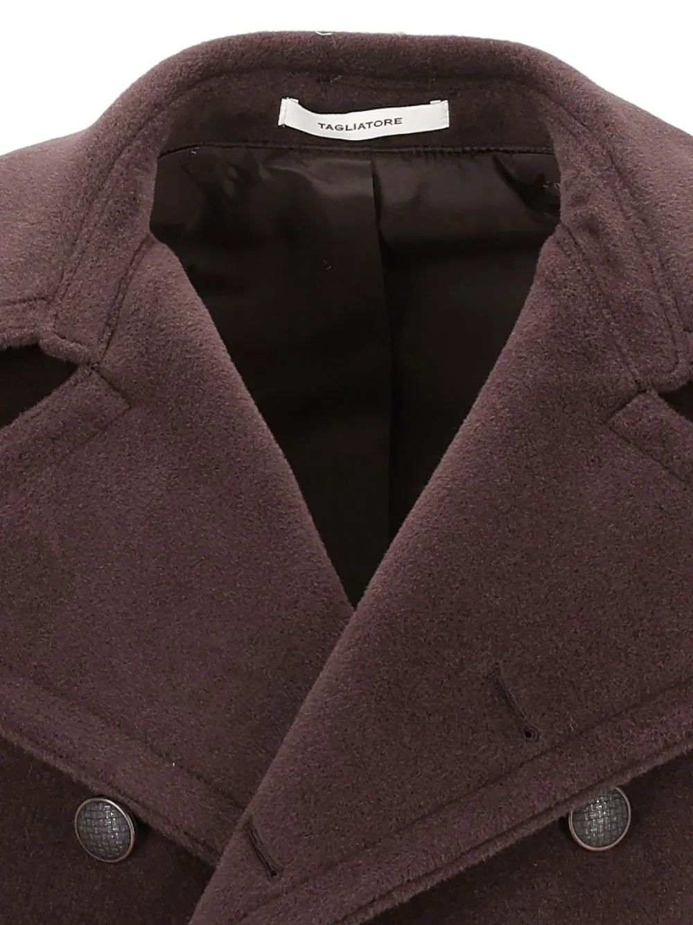 Tagliatore double-breasted virgin wool coat Bruin