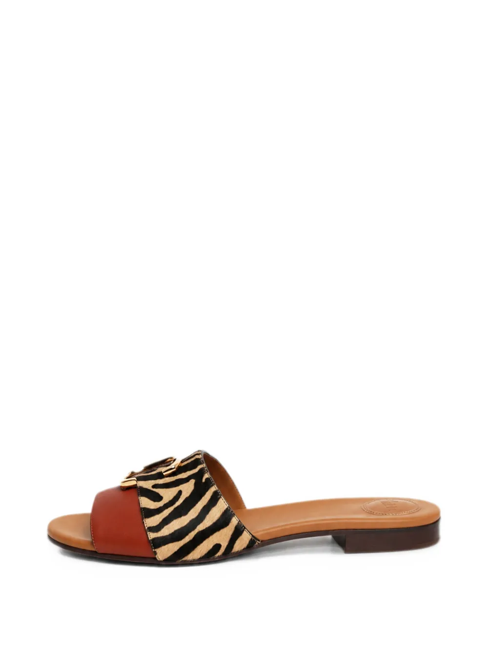 Chloé Vintage zebra-print flat sandals - Brown