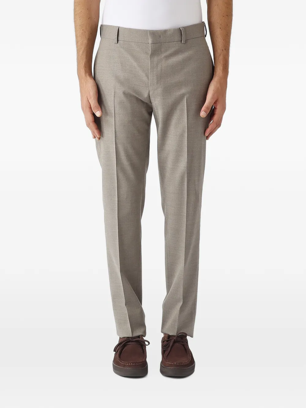 PT Torino Epsilon pressed-crease tailored trousers Beige