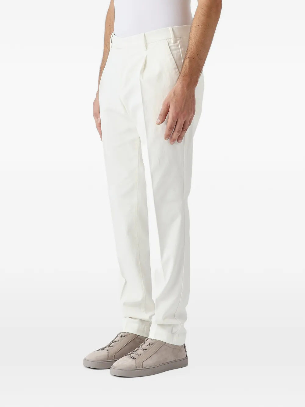 PT Torino Master pleated tapered trousers Wit