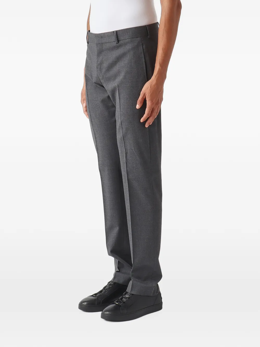 PT Torino Epsilon pressed-crease tailored trousers Grijs