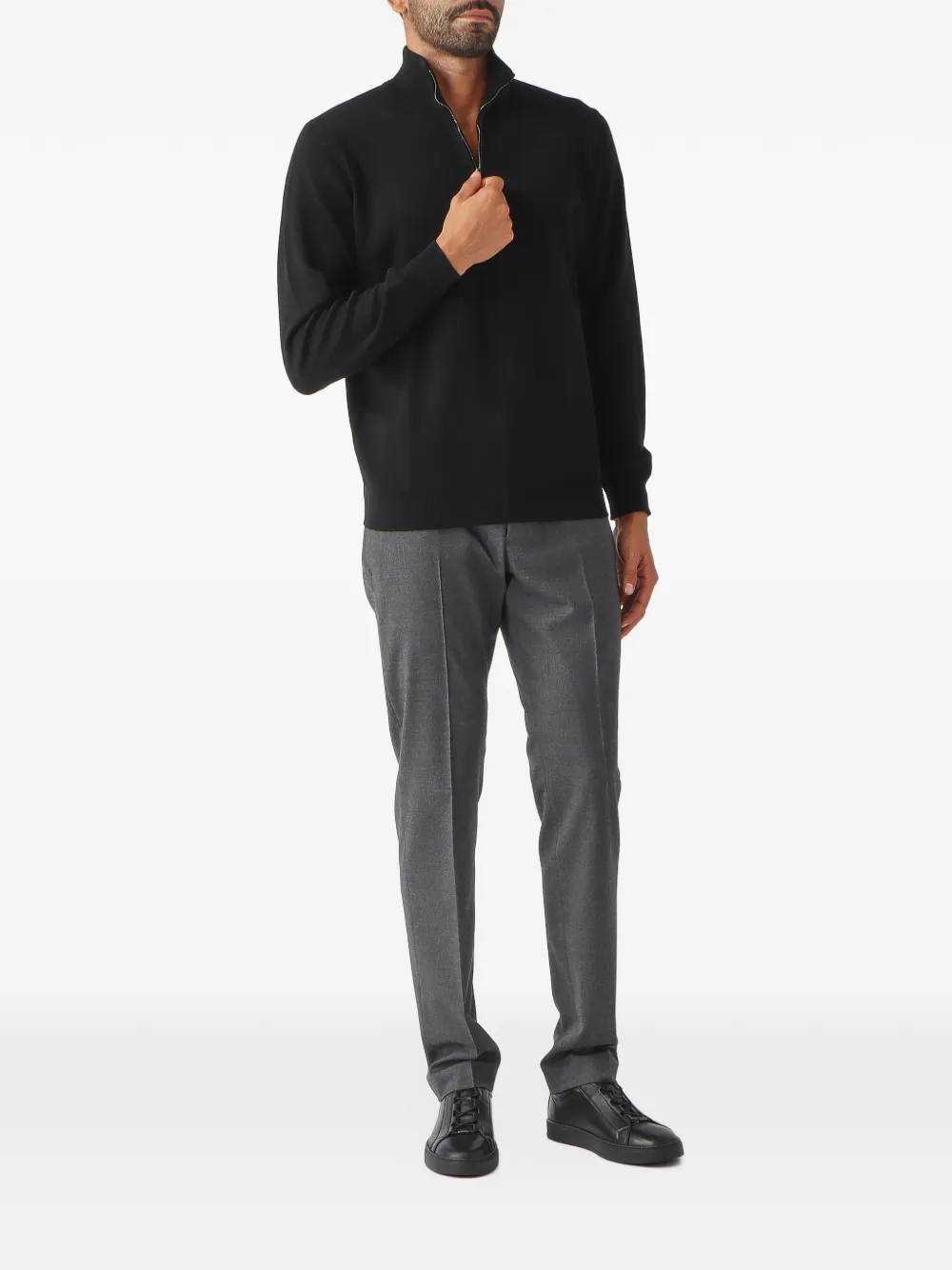 PT Torino Epsilon pressed-crease tailored trousers Grijs