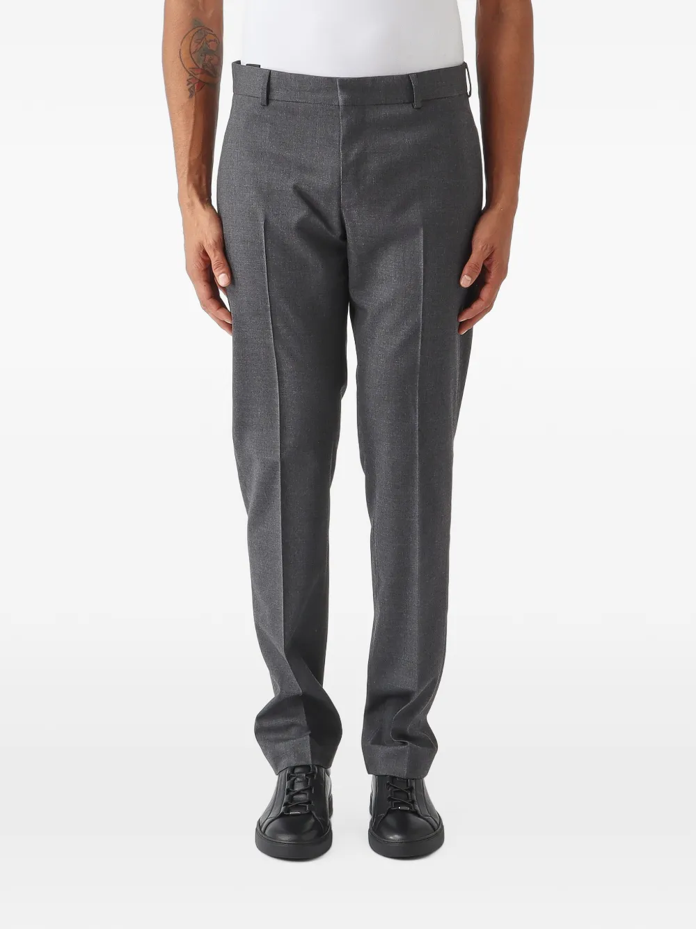 PT Torino Epsilon pressed-crease tailored trousers Grijs