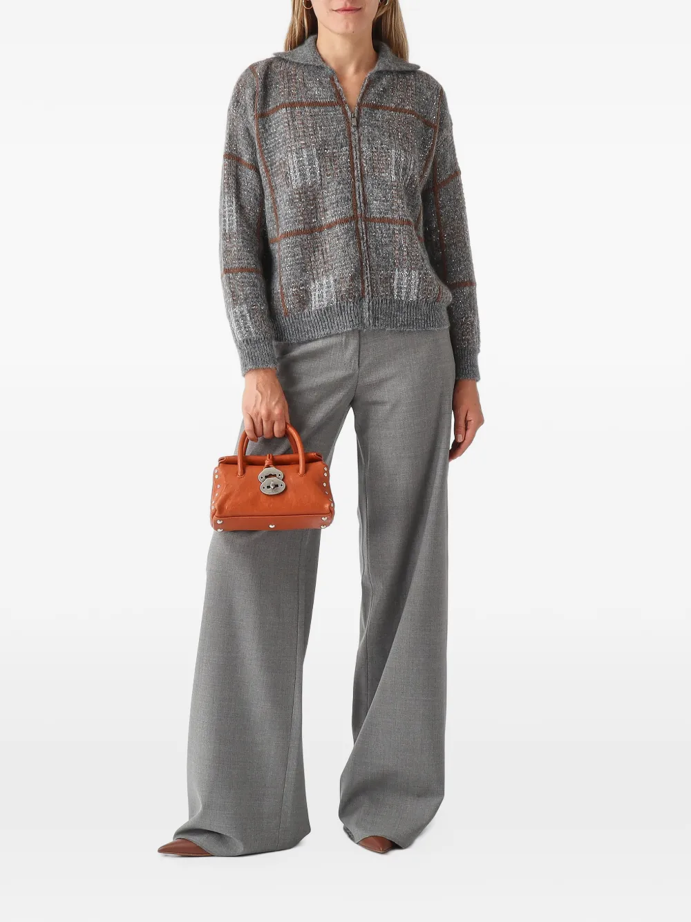 Zanellato baby Postina stud-embellished tote bag Oranje