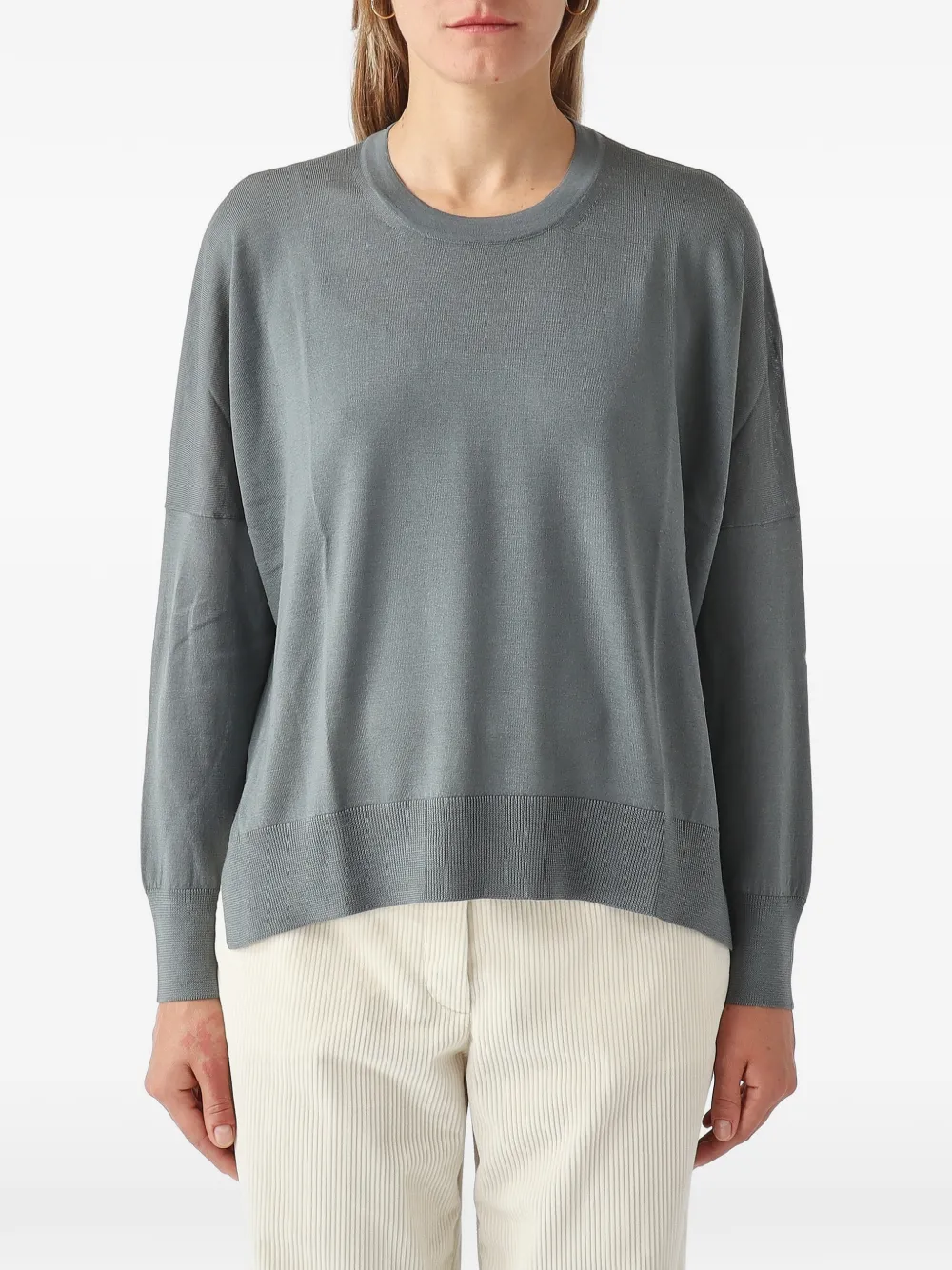 Gran Sasso crew-neck long-sleeve sweater Grijs