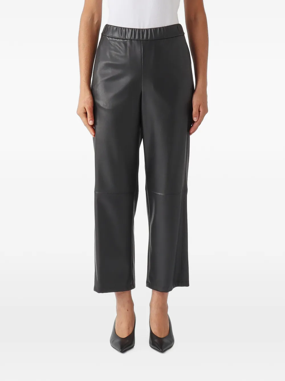 Max Mara Ode elasticated faux-leather trousers Zwart