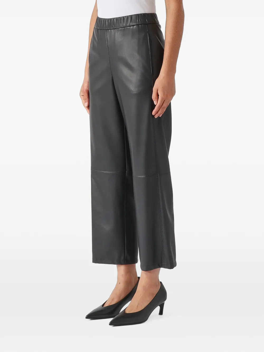 Max Mara Ode elasticated faux-leather trousers Zwart