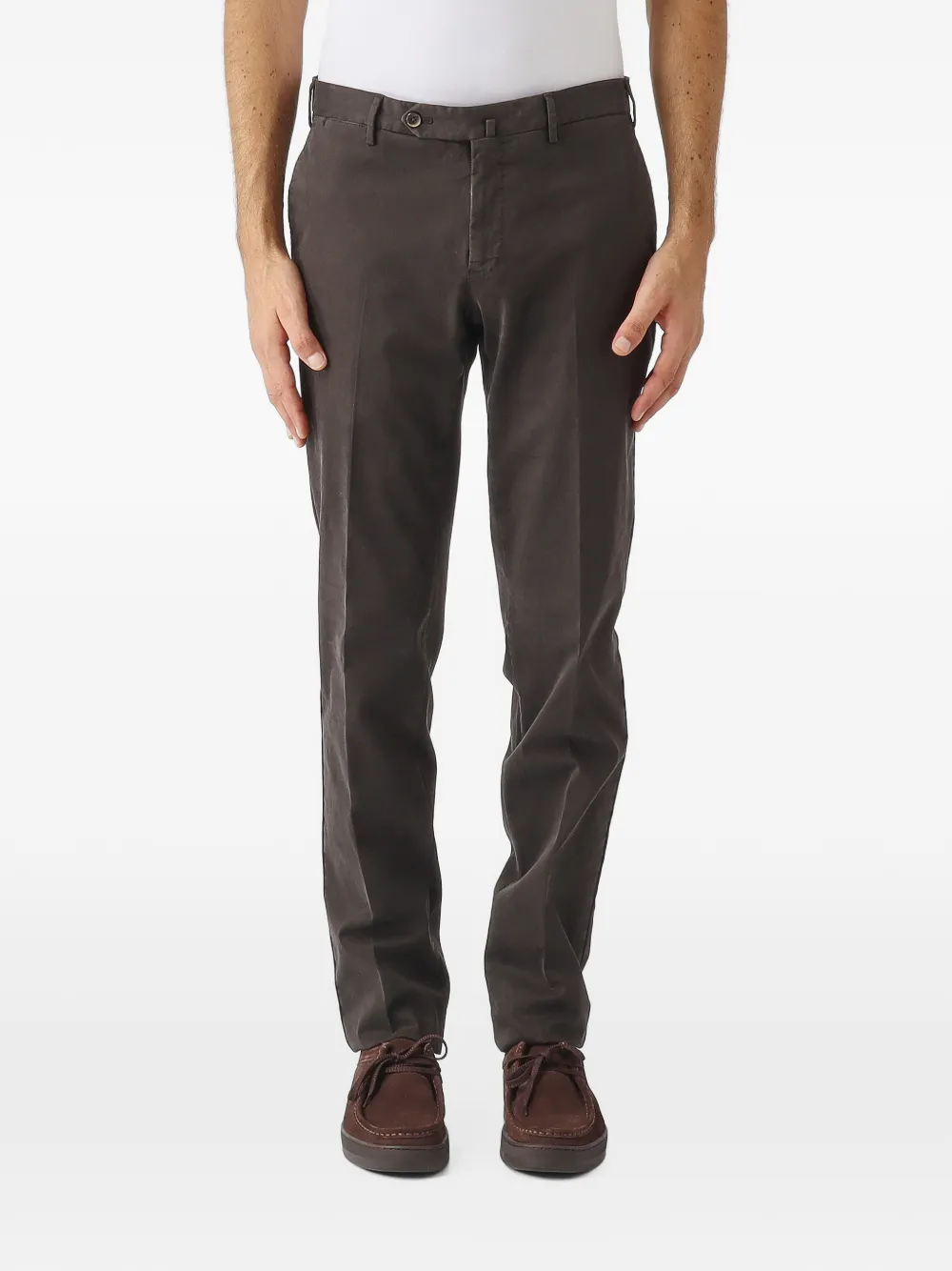 PT Torino pressed-crease tailored trousers Bruin