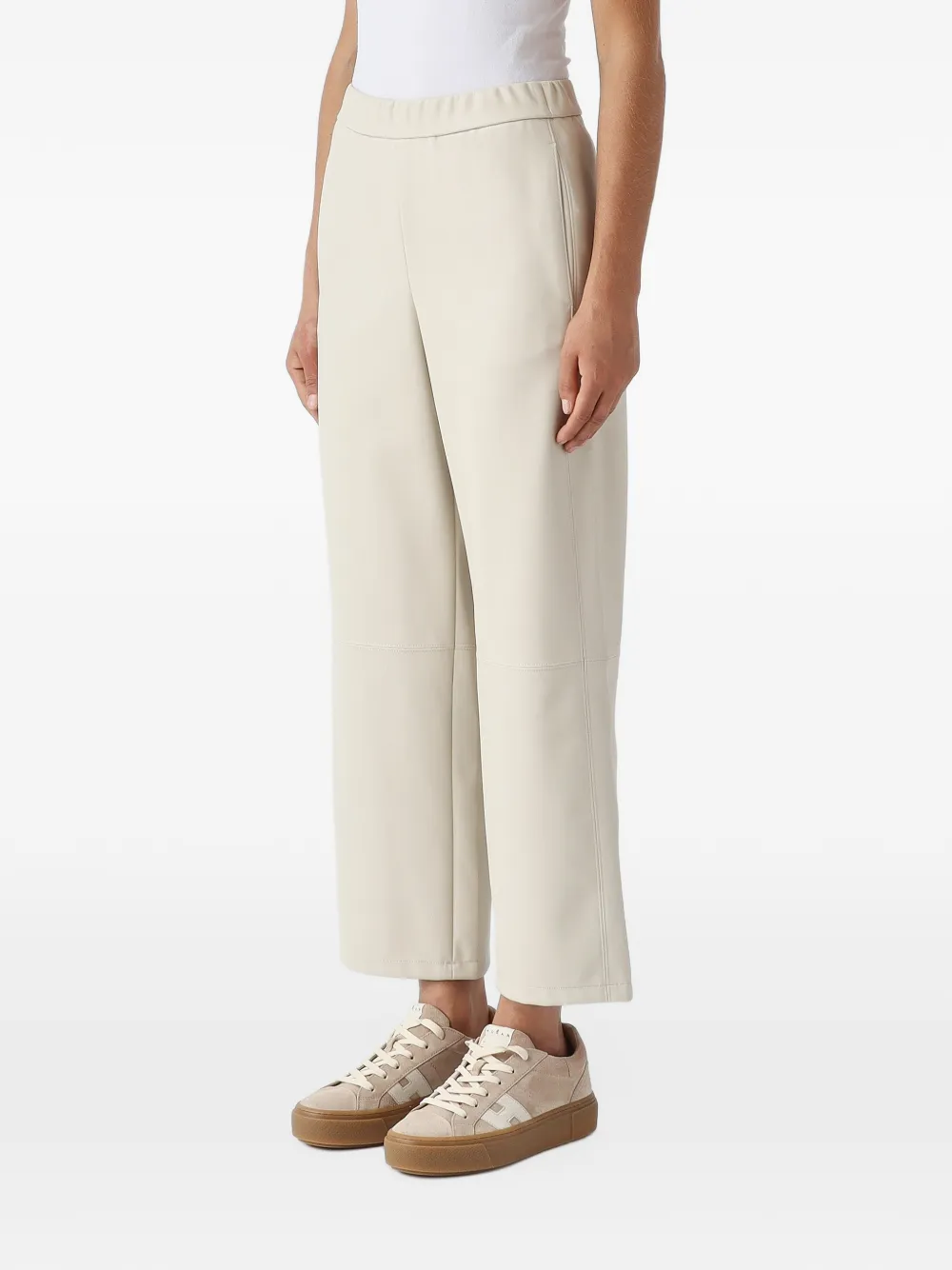 Max Mara Ode elasticated-waist faux-leather trousers Beige