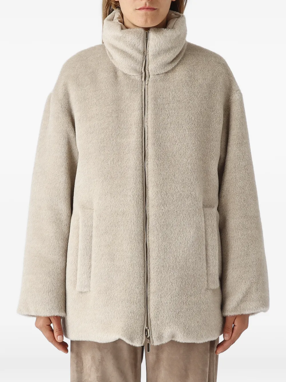 Max Mara reversible wool and alpaca puffer jacket - albino - Neutrals