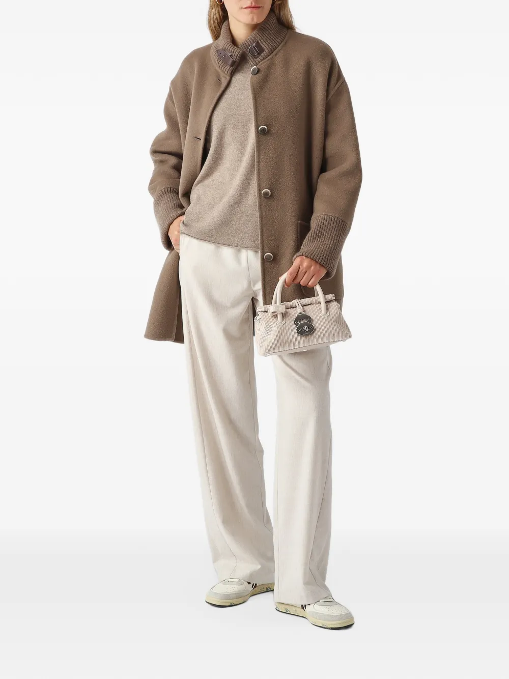 Gran Sasso crew-neck rolled-edge sweater Beige