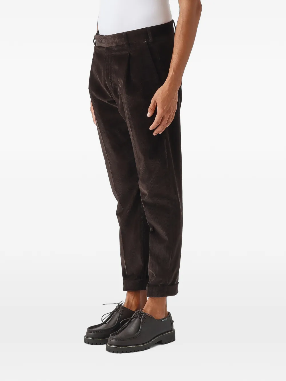 PT Torino Rebel pleated corduroy trousers Bruin