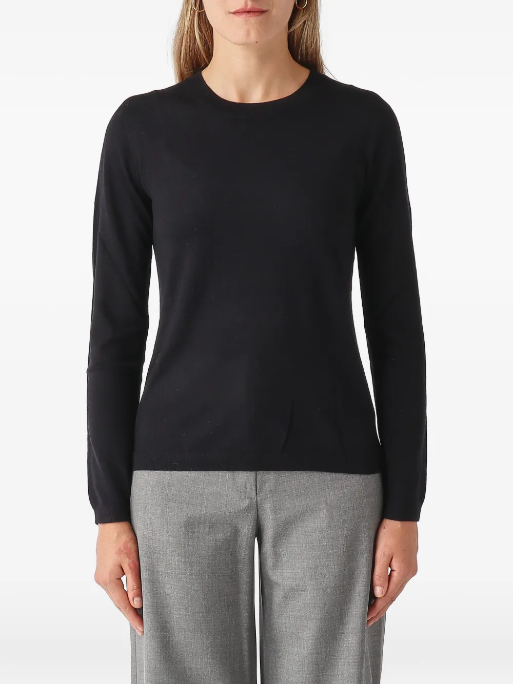 Max Mara Macina crew-neck long-sleeve sweater Zwart
