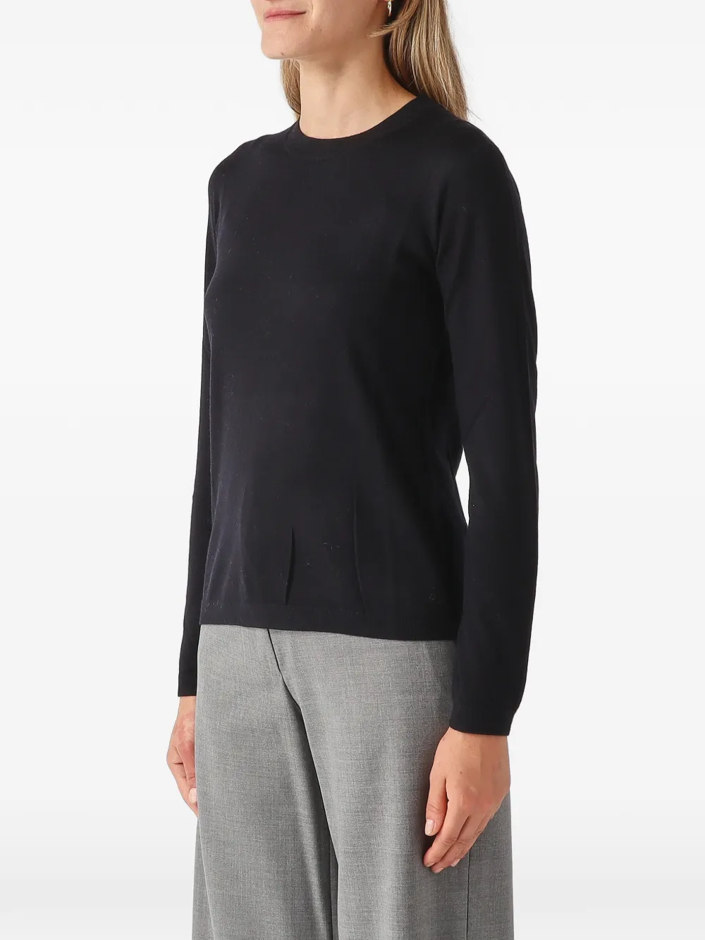 Max Mara Macina crew-neck long-sleeve sweater Zwart