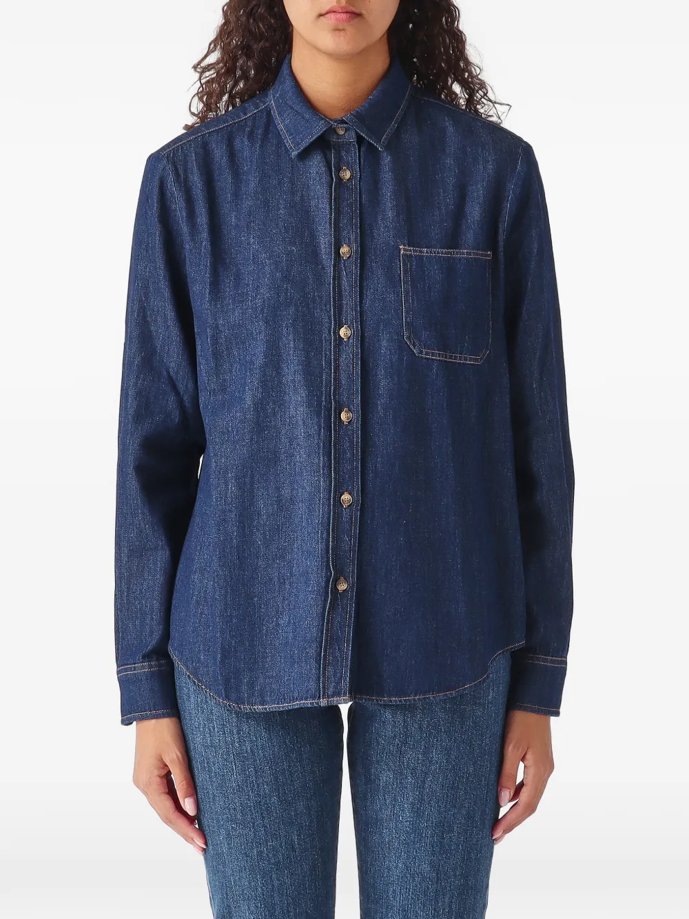 MC2 Saint Barth Meredith chest-pocket button-down shirt Blauw