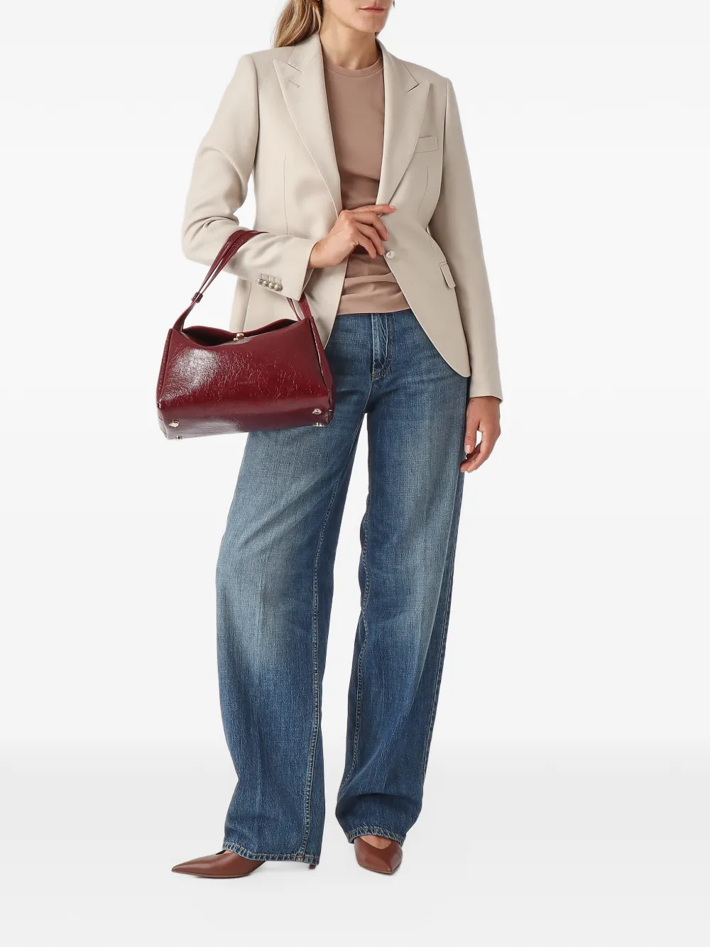 Tagliatore single-breasted peaked-lapels blazer Beige