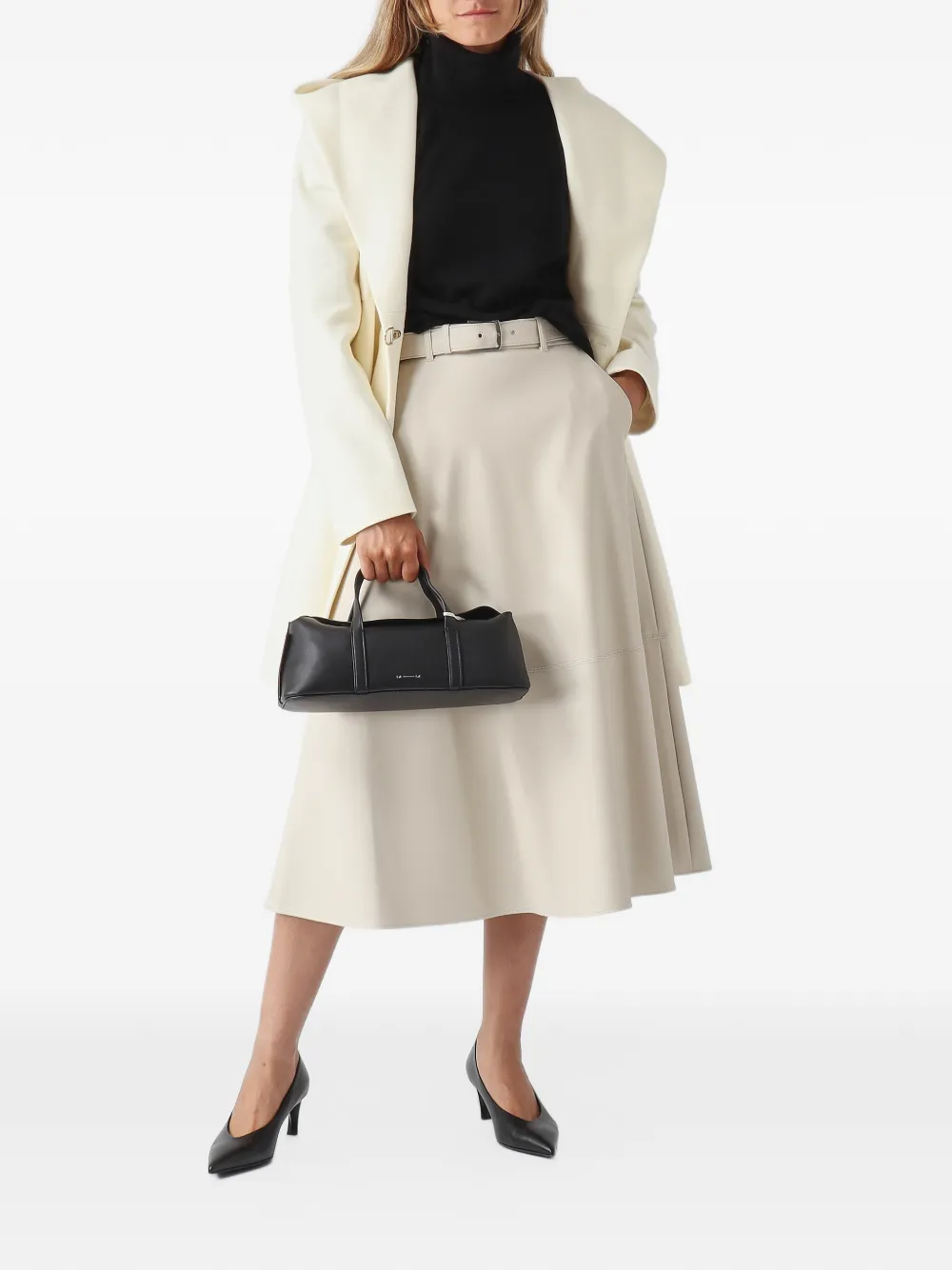 Max Mara Break roll-neck three-quarter-sleeve sweater Zwart