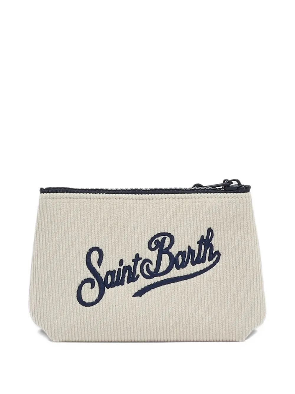 MC2 Saint Barth mini Aline corduroy pouch with logo embroidery Beige
