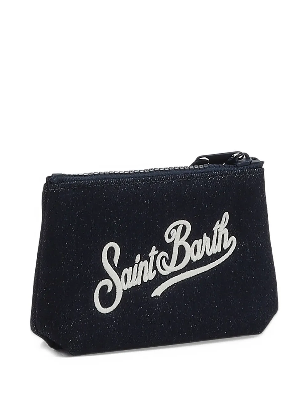 MC2 Saint Barth blue mini Aline denim pouch with logo embroidery Blauw