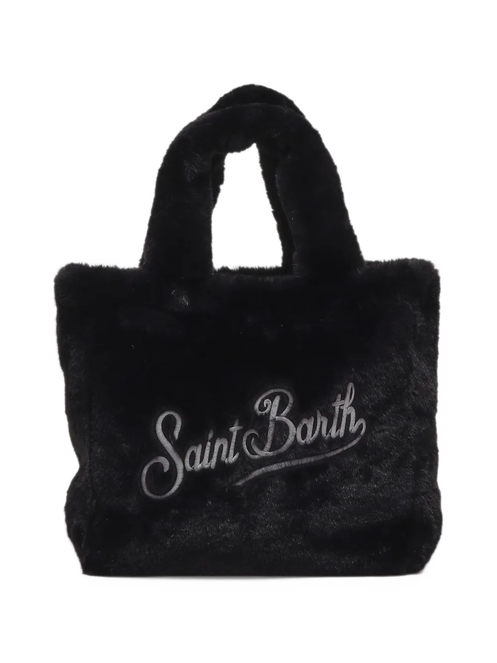 MC2 Saint Barth Colette faux-fur logo-embroidered tote bag Zwart