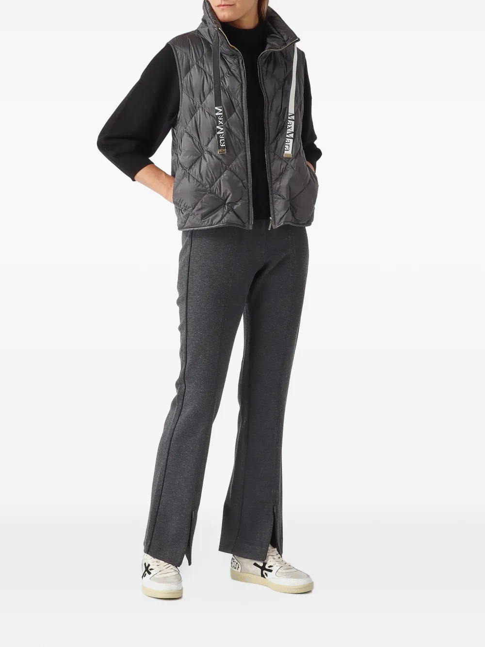 Max Mara seam-detail split-hem trousers Grijs