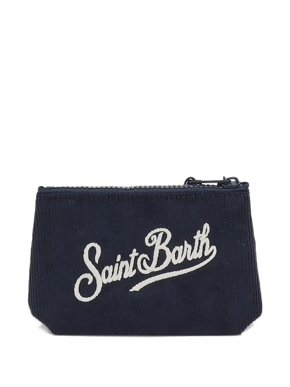 MC2 Saint Barth mini Aline corduroy pouch with logo embroidery Blauw
