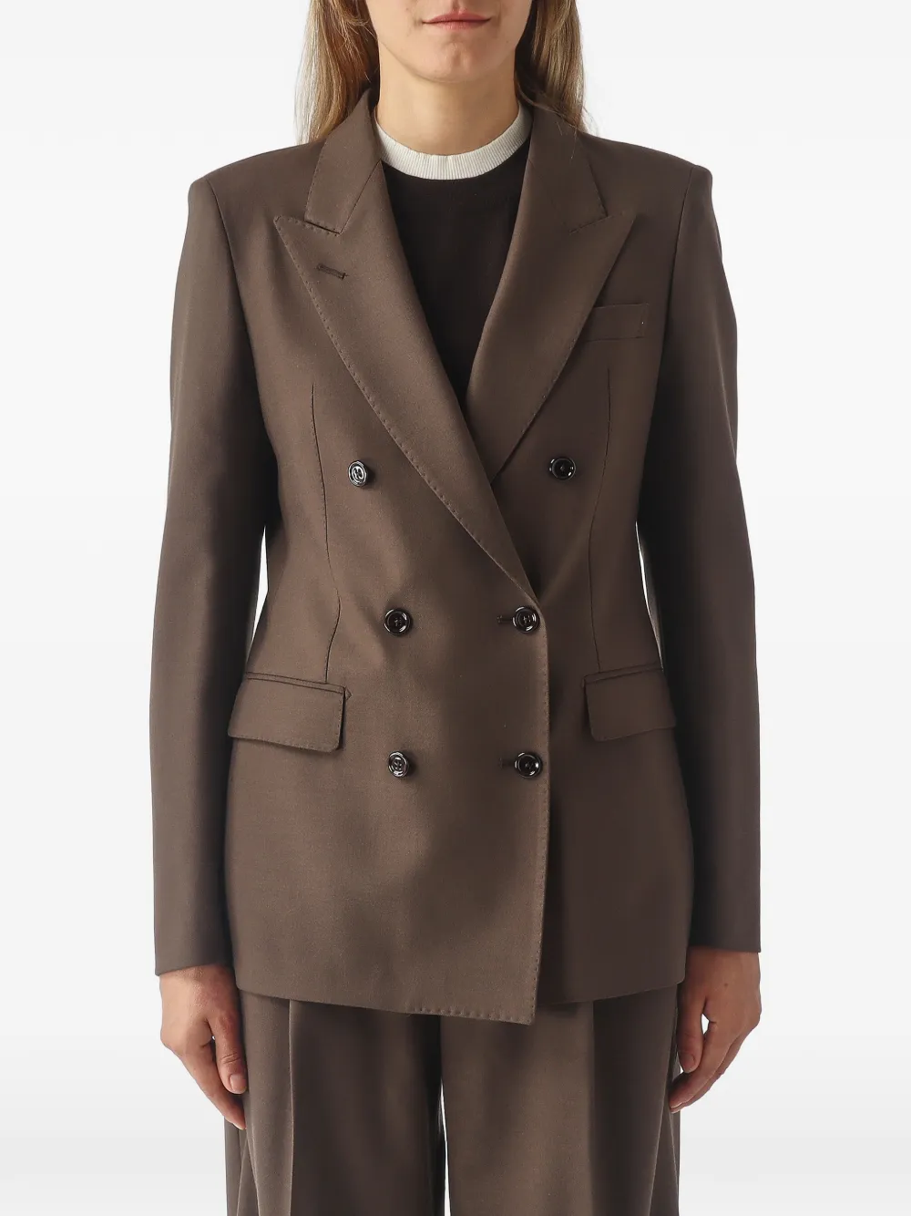 Tagliatore double-breasted peaked-lapel jacket Bruin