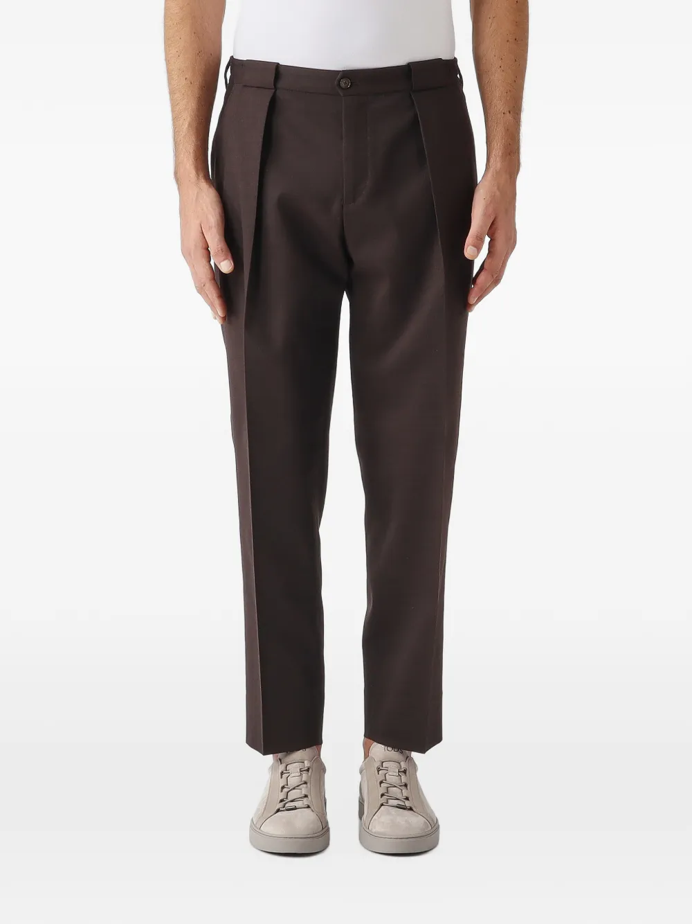 Briglia 1949 PortobelloS pleated tapered-leg trousers Bruin