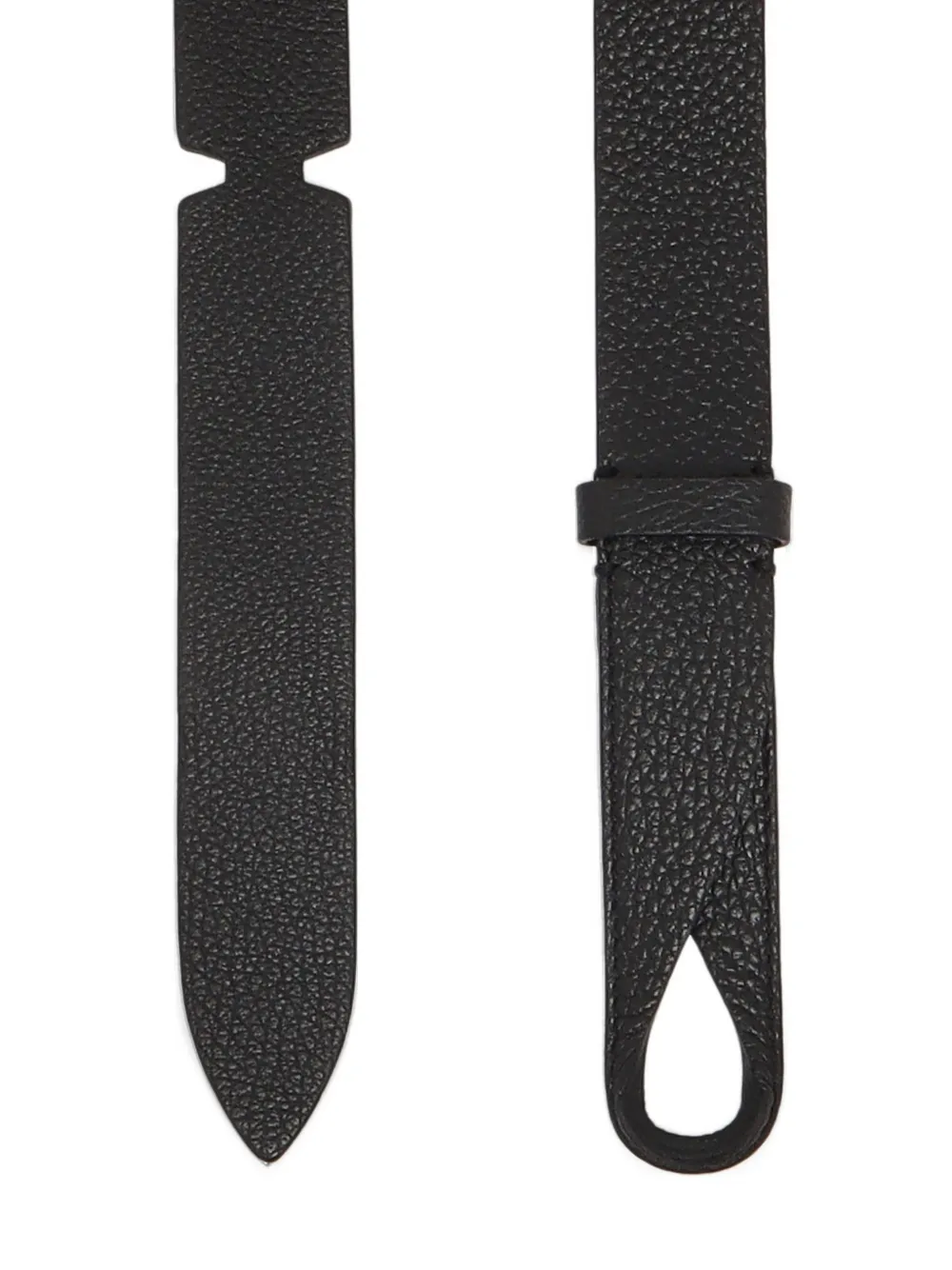 Orciani Micron grained leather belt Zwart