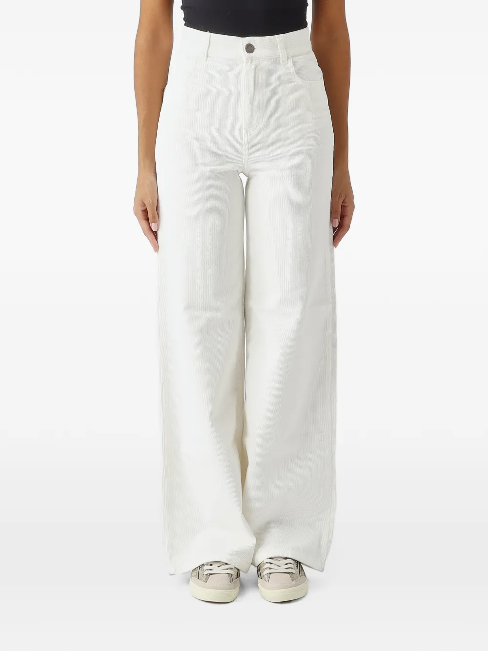 TWINSET wide-leg corduroy trousers Wit