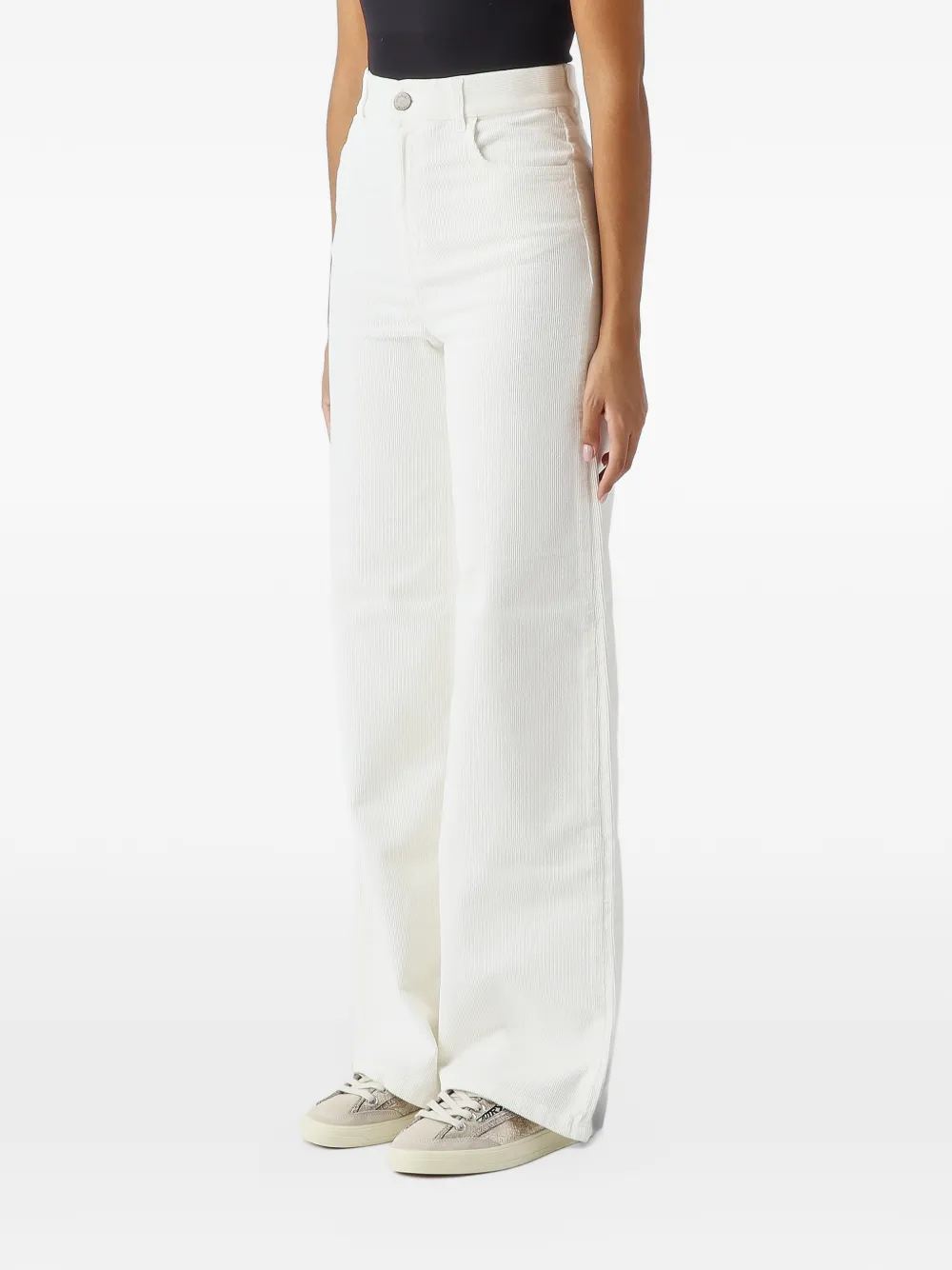 TWINSET wide-leg corduroy trousers Wit