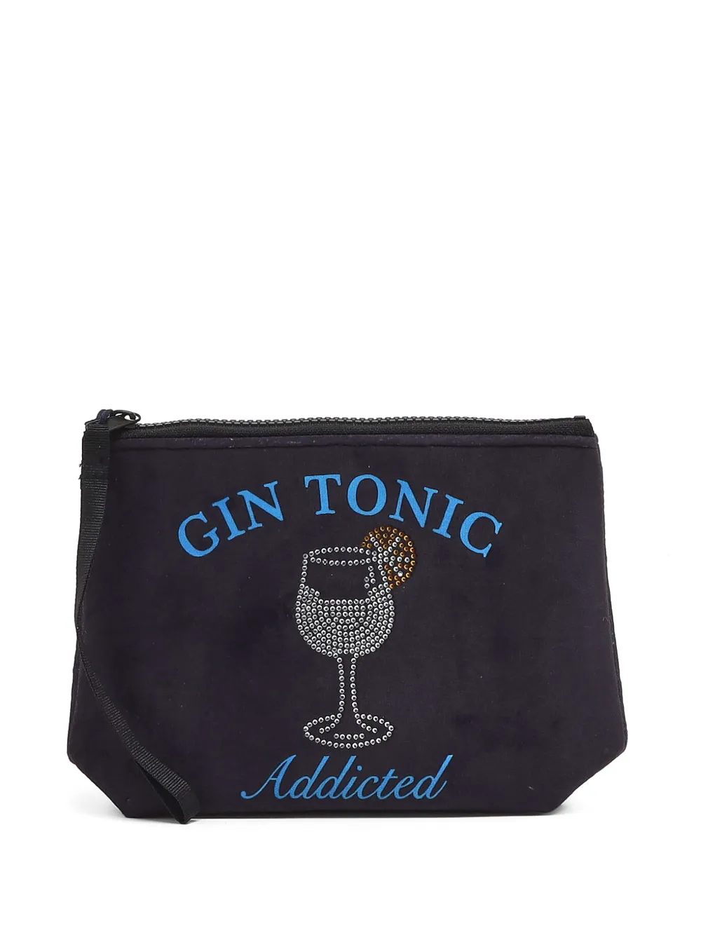 MC2 Saint Barth Aline crystal-embellished logo-print clutch bag Zwart