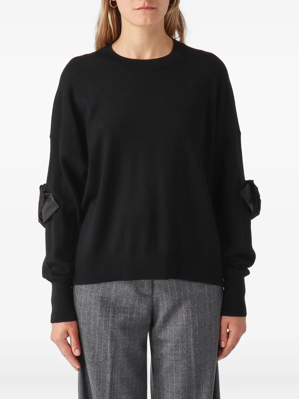 MeimeiJ bow-detail sweater - Noir MeimeiJ bow-detail sweater - Noir