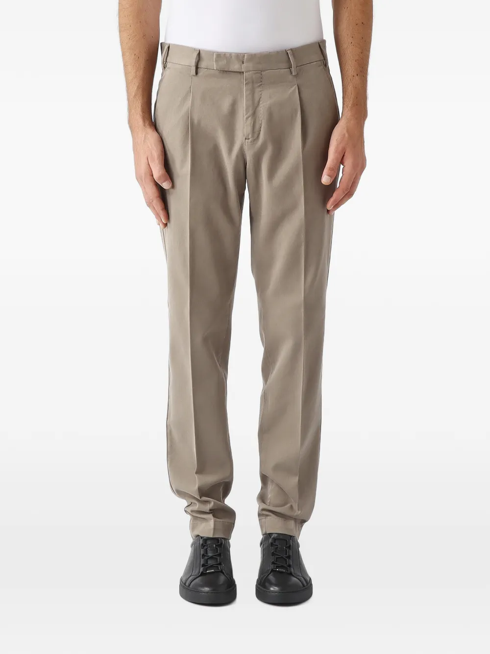 PT Torino Master pleated pressed-crease tailored trousers Beige