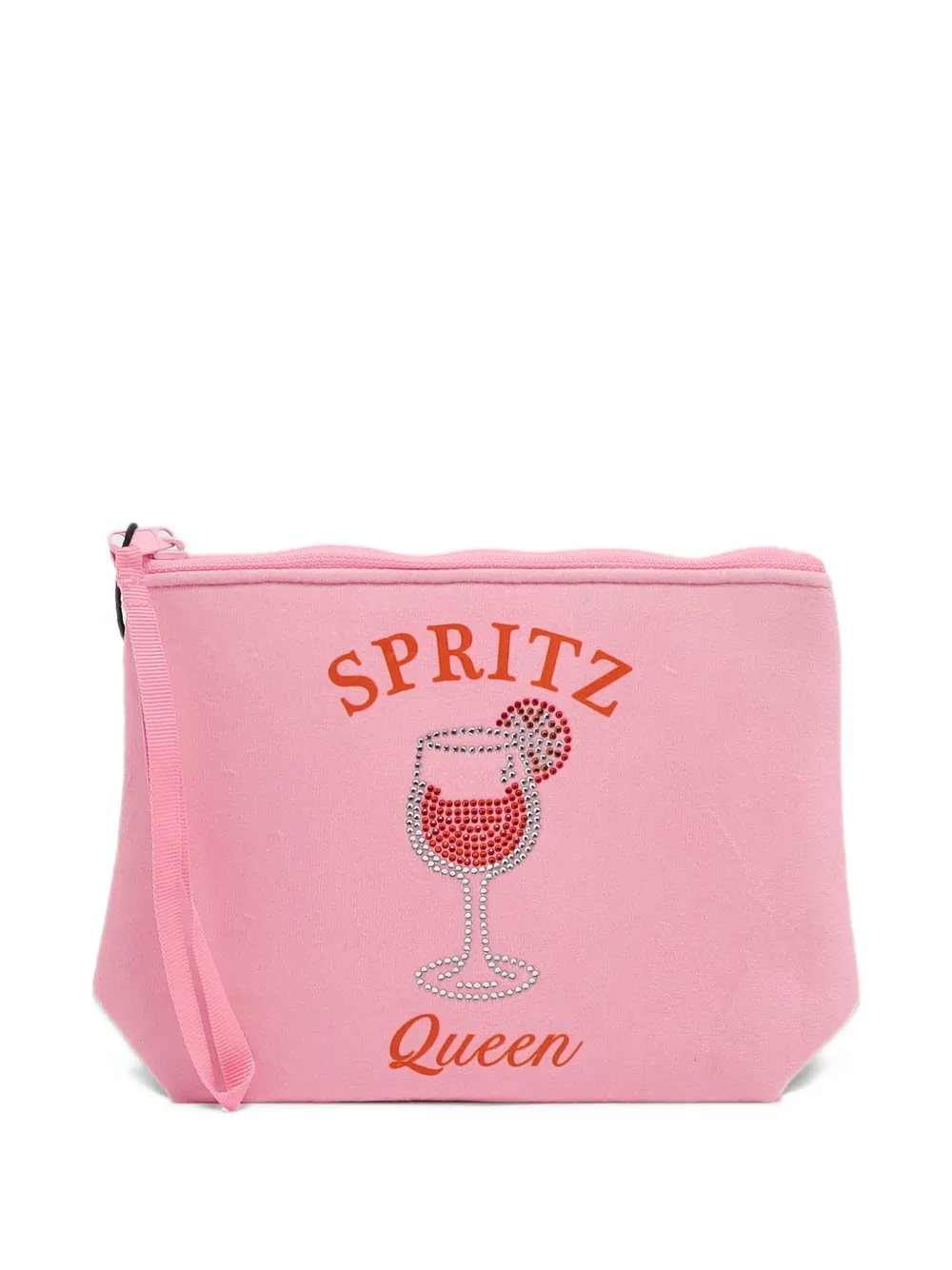MC2 Saint Barth Aline embellished logo-print clutch bag Roze