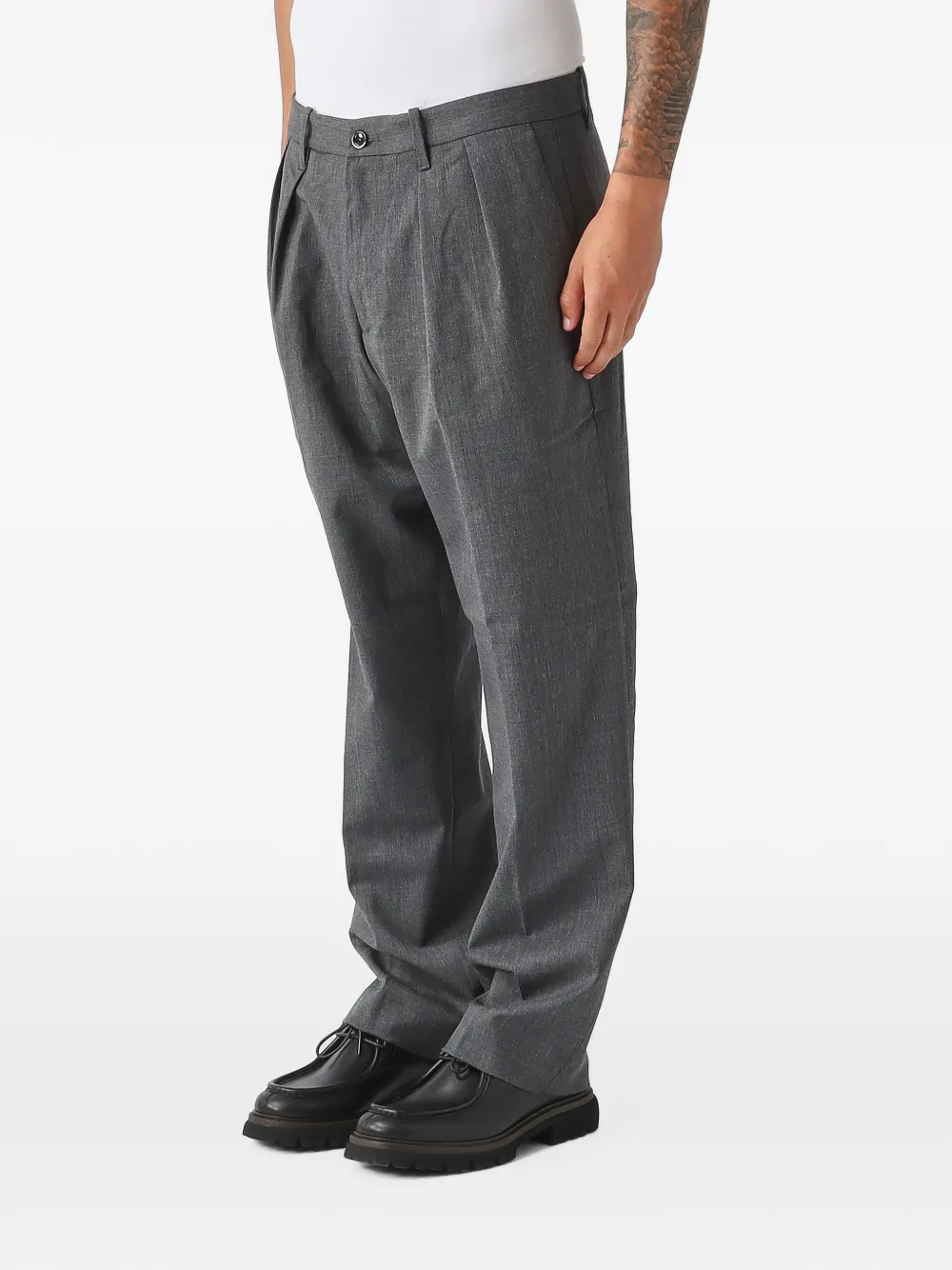 Nine In The Morning pleated straight-leg trousers Grijs