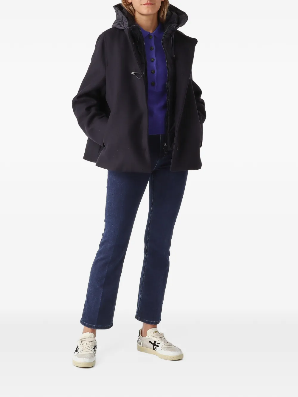 Max Mara Cellula button-placket polo sweater Blauw