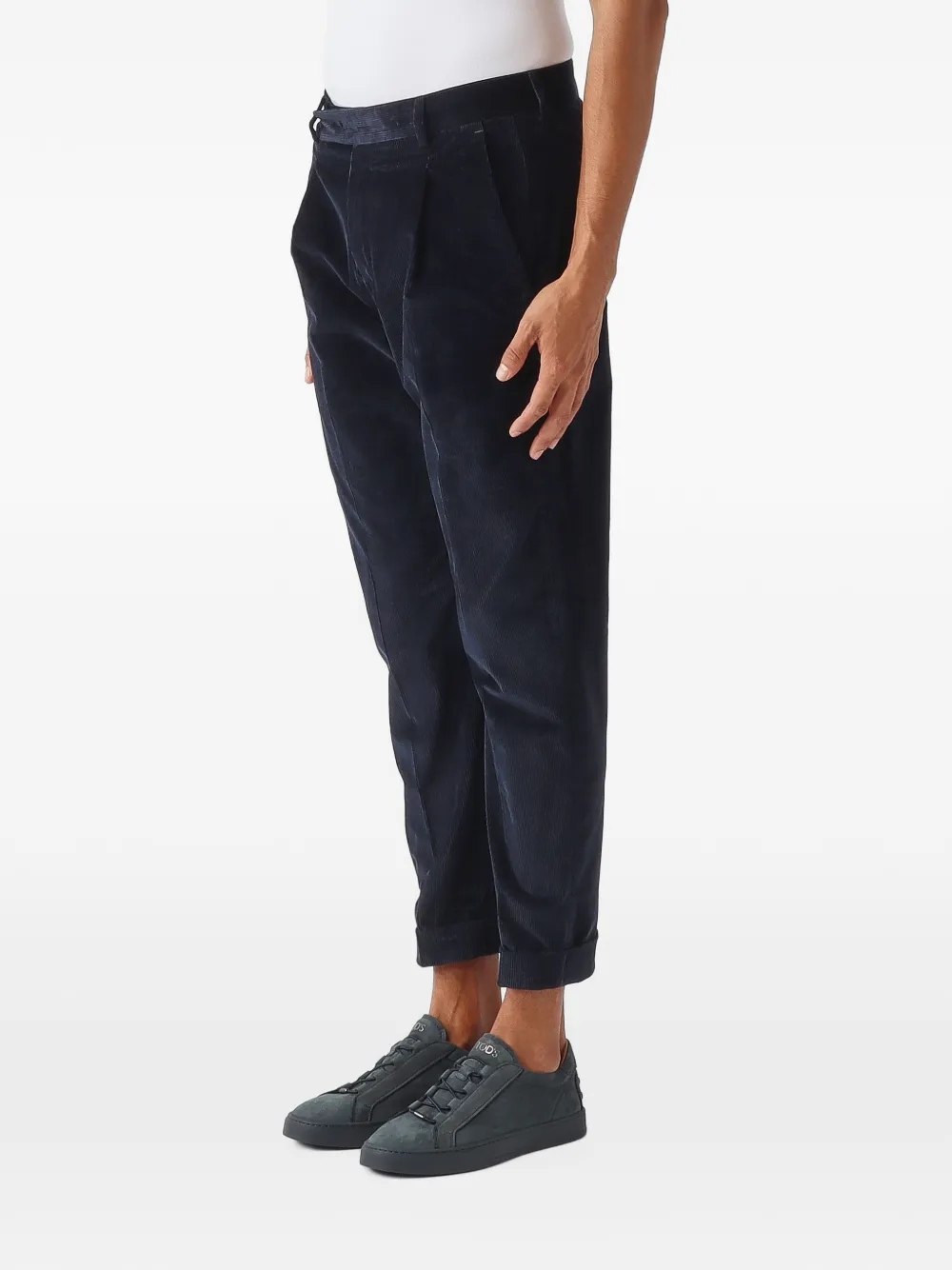 PT Torino Rebel pleated corduroy trousers Blauw