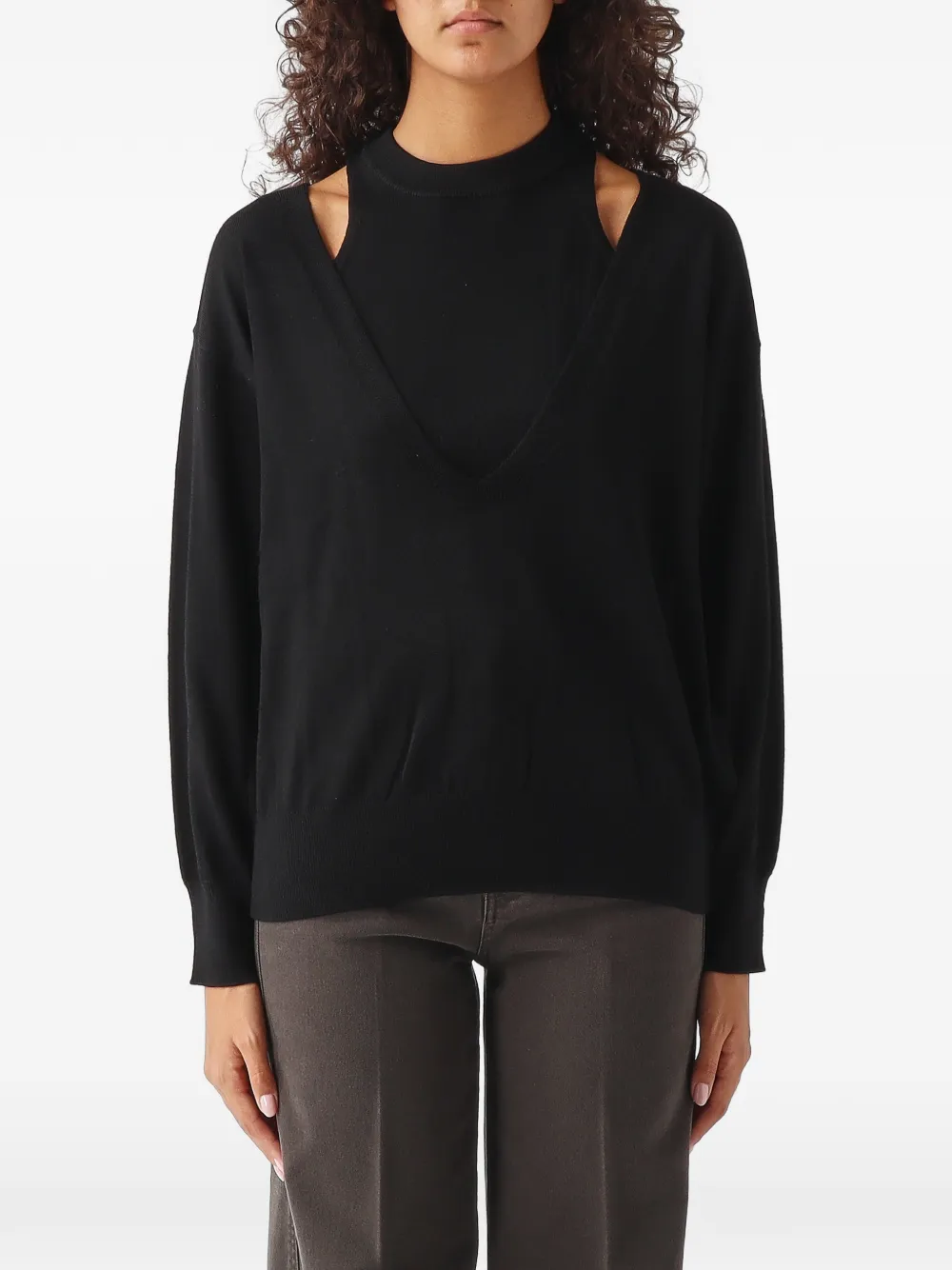 MeimeiJ cut-out layered sweater - Noir MeimeiJ cut-out layered sweater - Noir