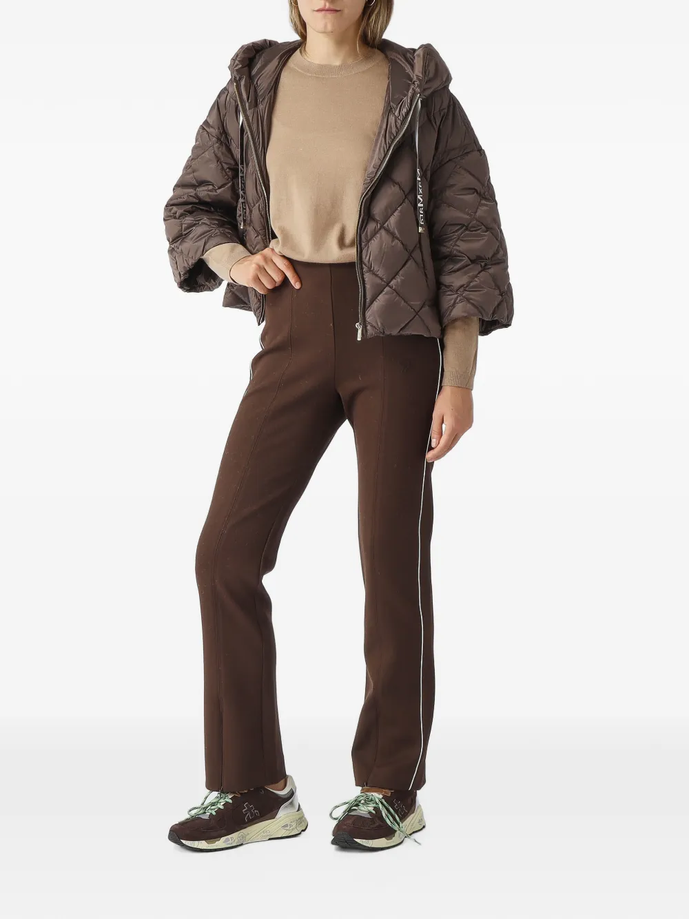Max Mara Fumetto side-stripe straight-leg trousers Bruin