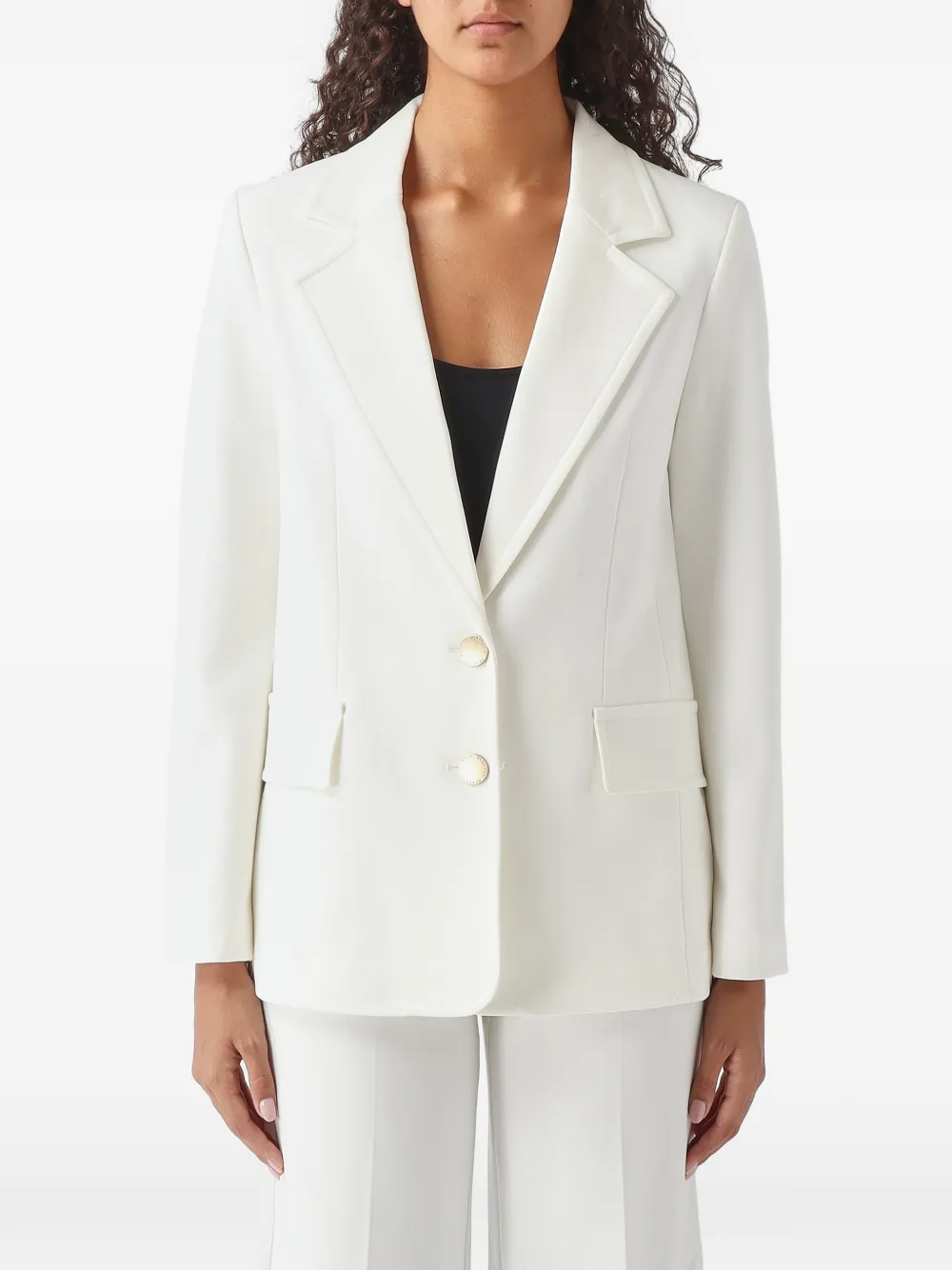 Nenette Britti notched-lapel single-breasted jacket Wit