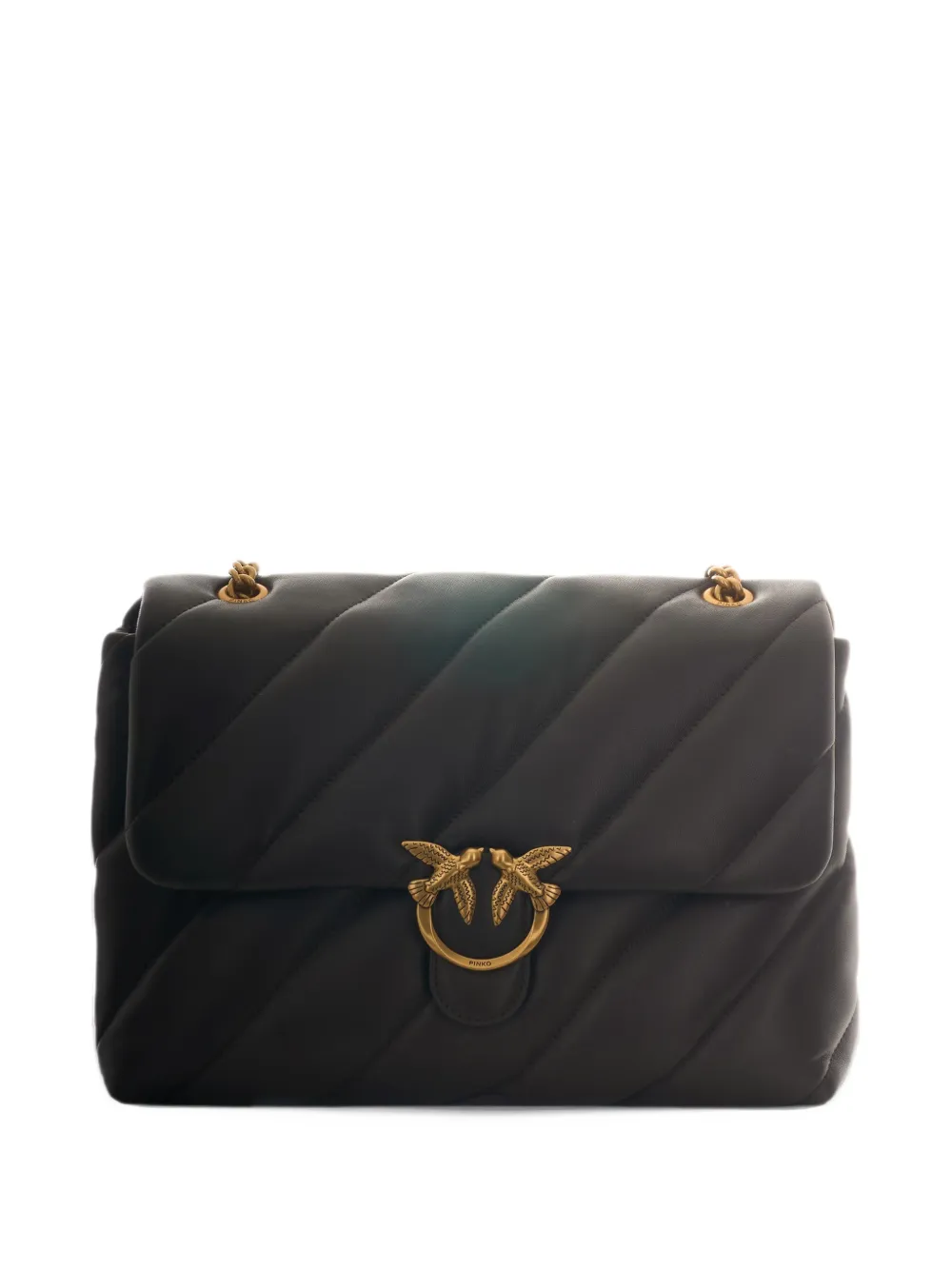 PINKO large Love Birds quilted shoulder bag - Marrone